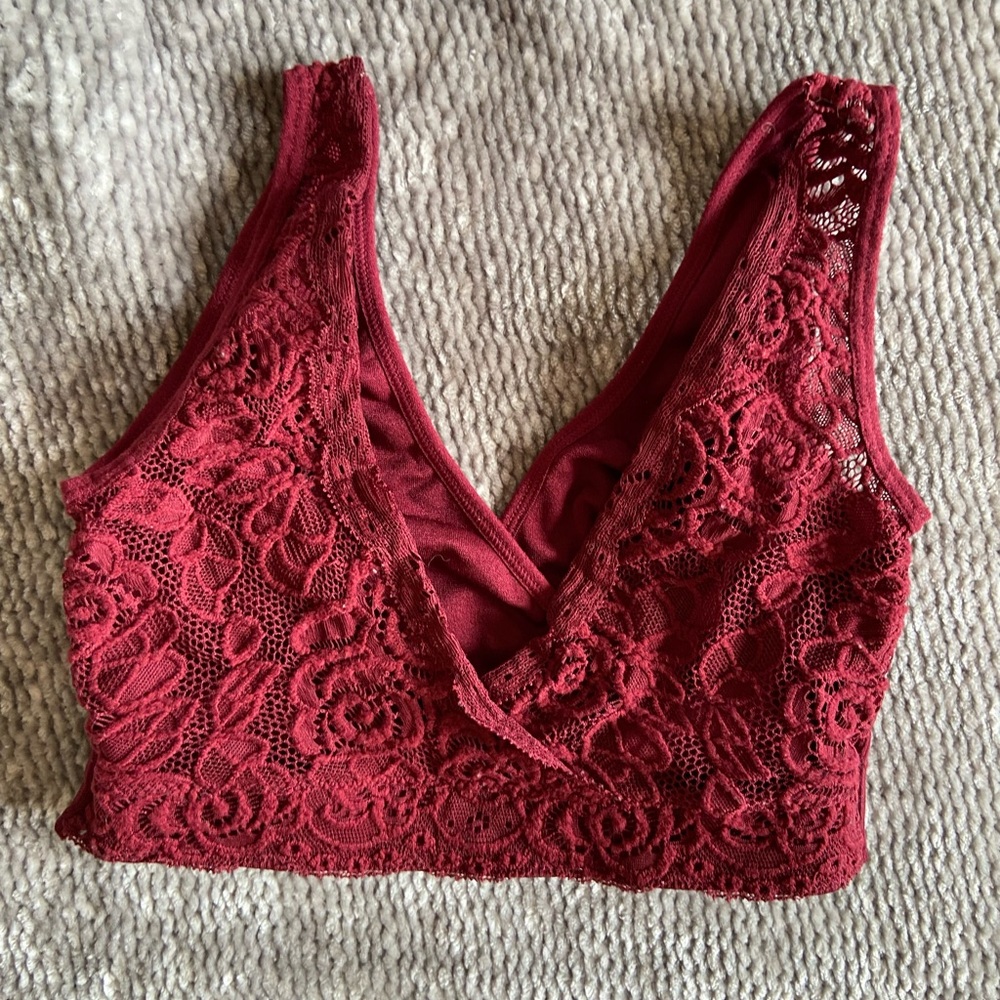 Lace Bralette in Deep Red